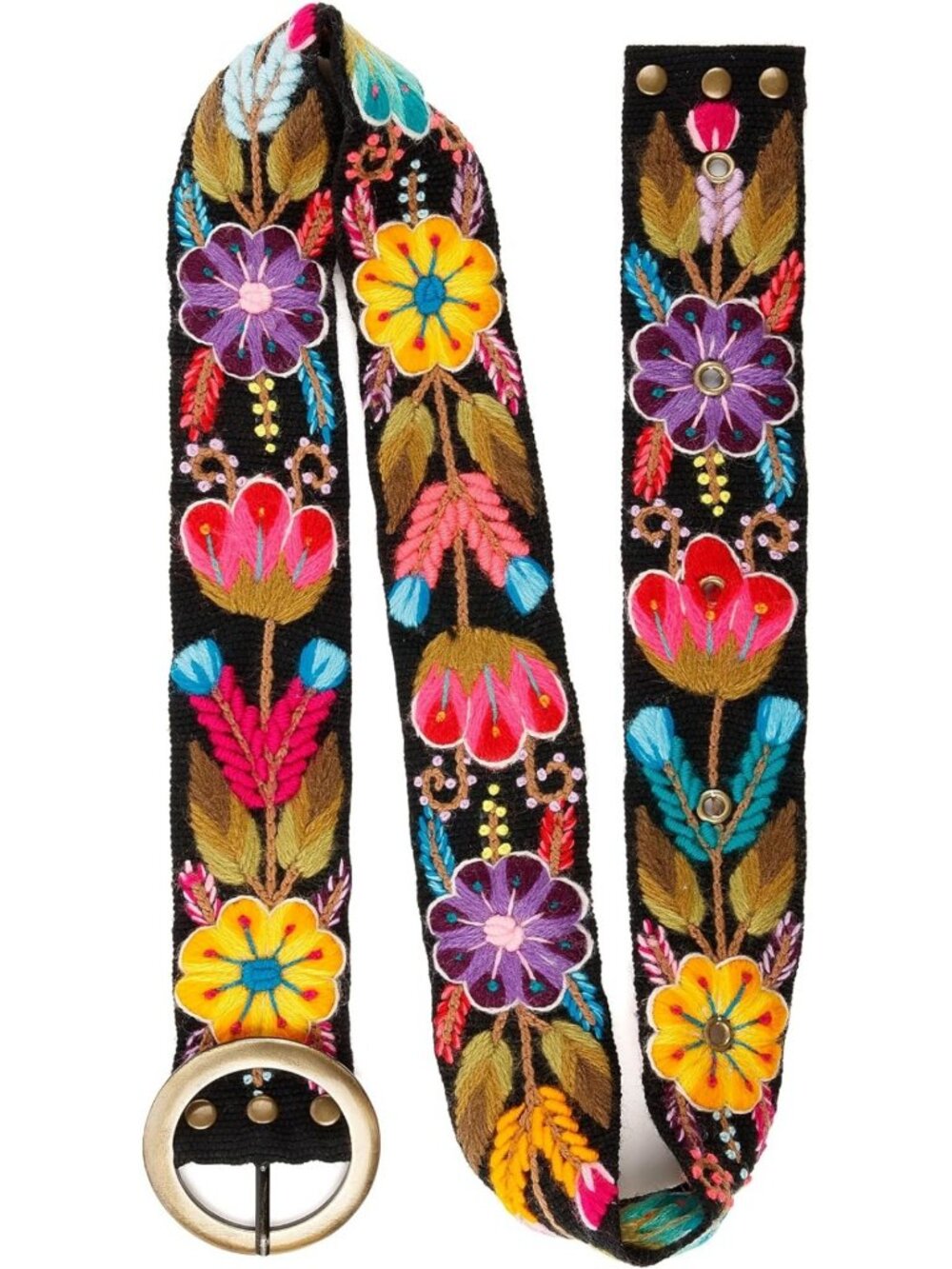 Boho Embroidered Floral Belt for Women - Stylish Mexican-Inspired Accessory